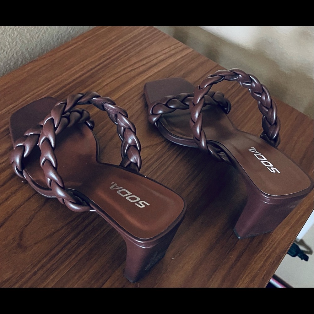 Soda women’s sandals, 1, 3/4” heels, never worn!